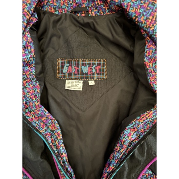 Vintage East West Jacket Women S Floral Nylon Windbreaker Full Zip 80s 90s - Picture 5 of 5